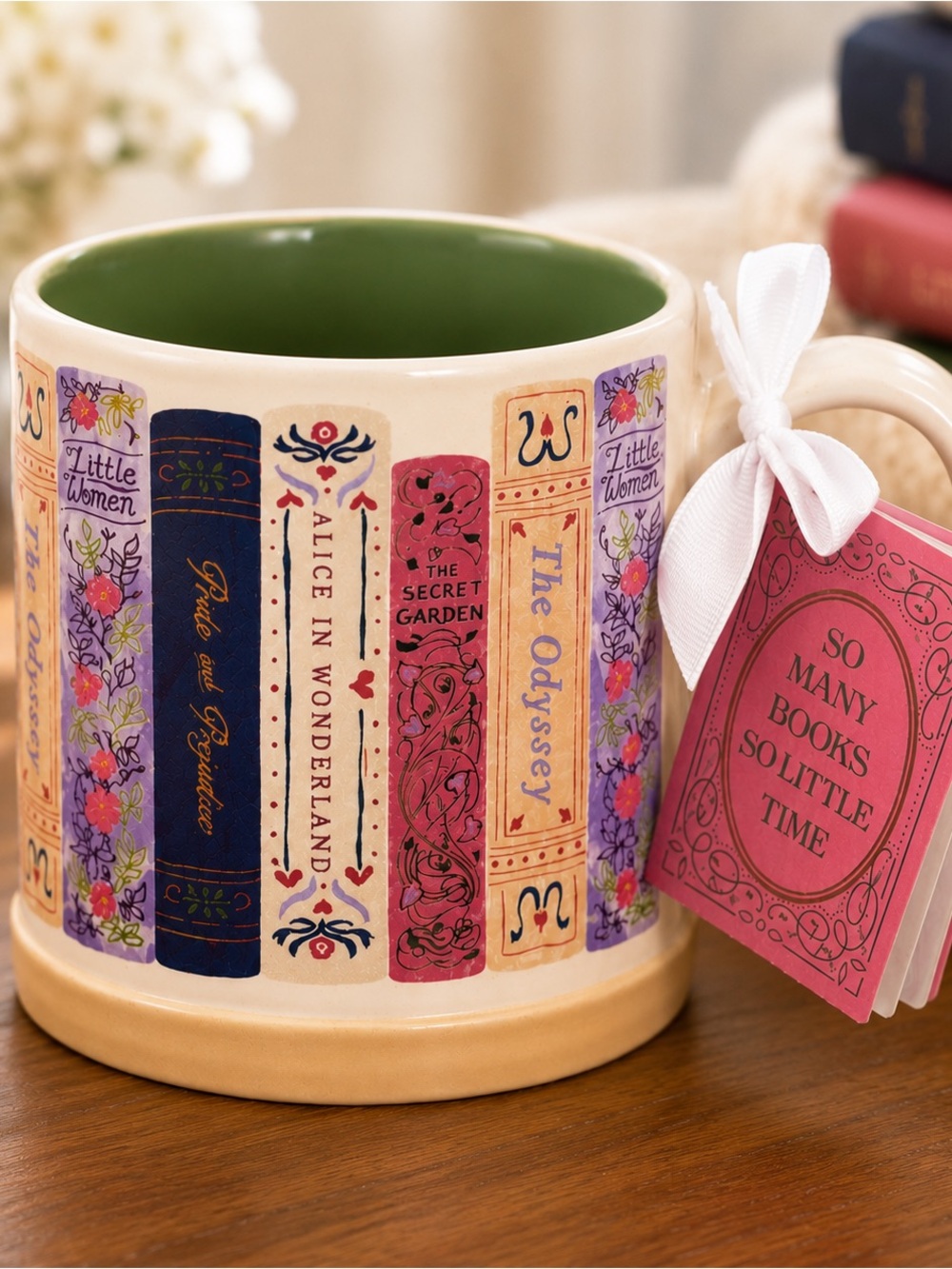 Sunday Morning Ceramics Book Lover Mug | So Many Books So Little Time | NWT